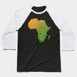 Colorful mandala art map of Africa with text in green and orange Baseball T-Shirt